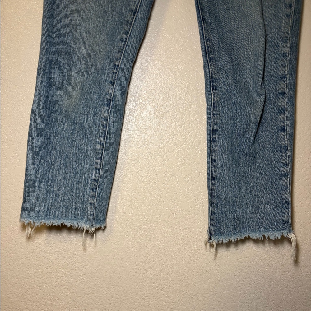 Madewell The Perfect Vintage Jean Light Blue Wash Raw Hem Straight-Leg Jean 25 P - Picture 6 of 14